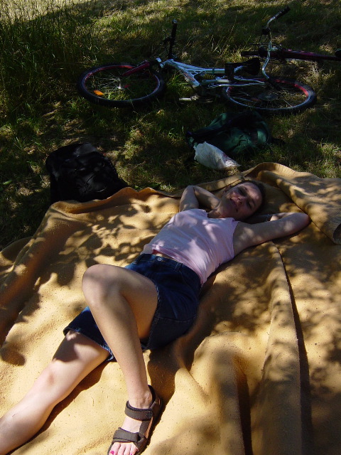 Rest after bicycling @ the Chataeux